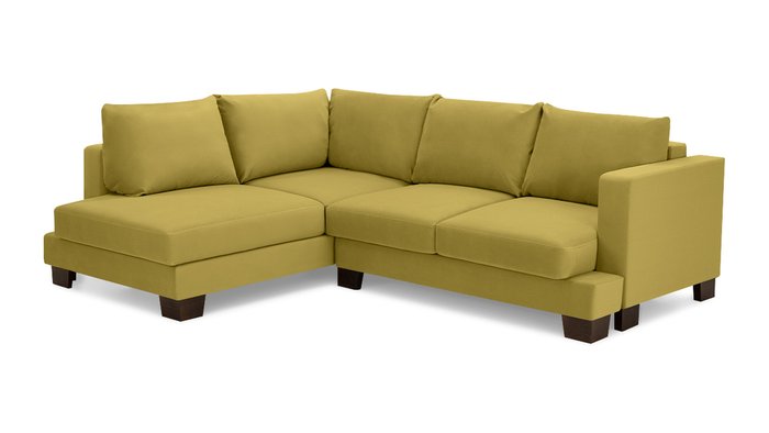 Угловой диван-кровать Дрезден горчичного цвета