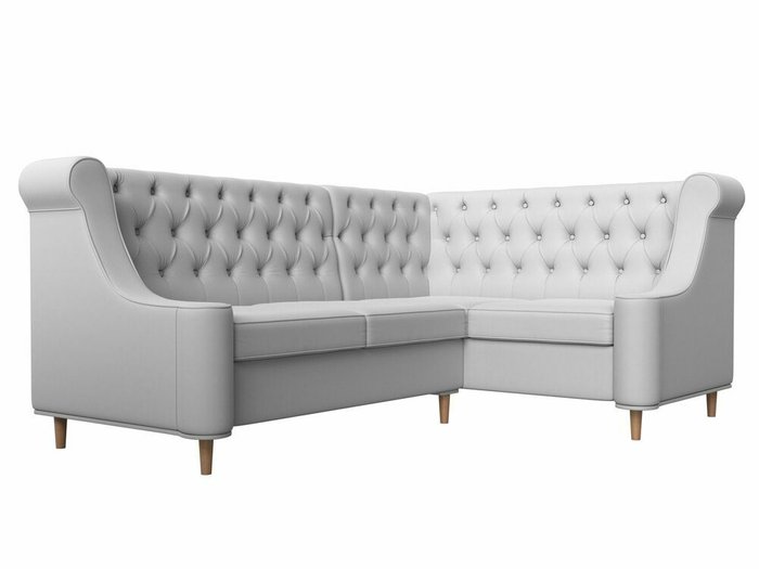 Угловой диван Бронкс белого цвета (экокожа) правый угол - лучшие Угловые диваны в INMYROOM