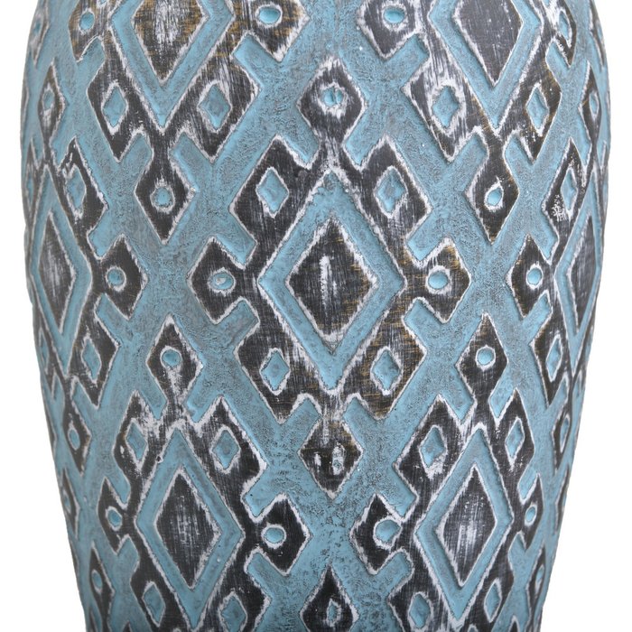 Керамическая ваза золото-голубого цвета с крышкой - лучшие Вазы  в INMYROOM