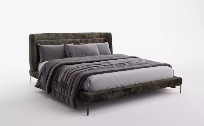 Кровать Blanche 180х200 темно-коричневого цвета без подъемного механизма