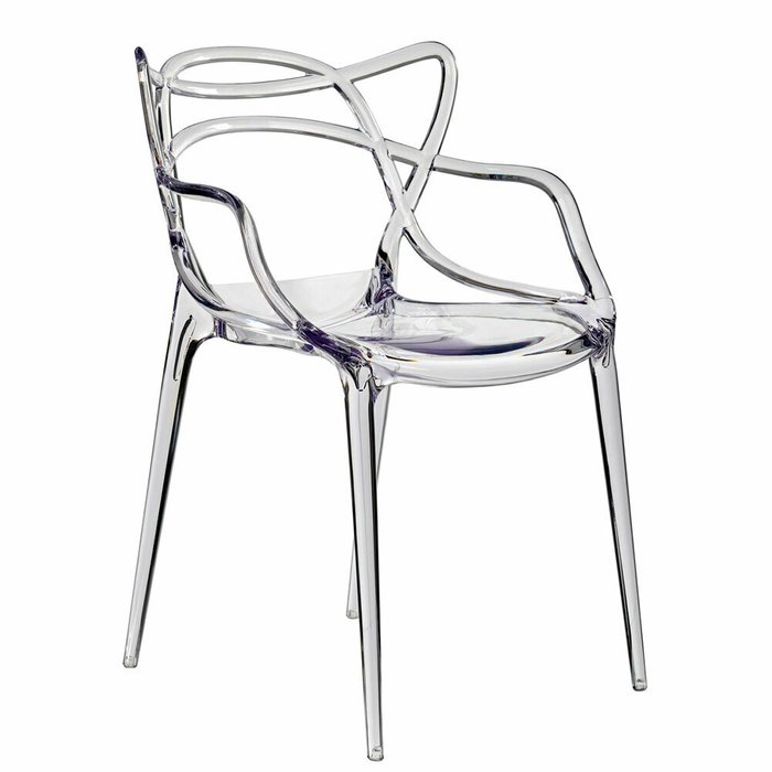 Набор из четырех прозрачных стульев с подлокотниками - купить Обеденные стулья по цене 49060.0
