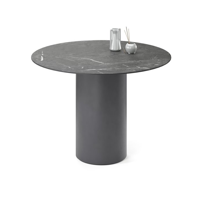 Обеденный стол круглый Вуррен черного цвета - купить Обеденные столы по цене 62192.0