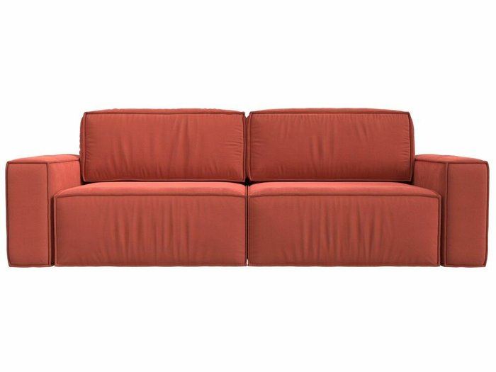 Прямой диван-ковать Прага классик кораллового цвета - купить Прямые диваны по цене 69999.0