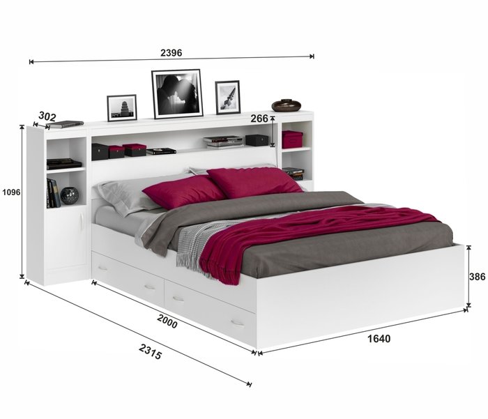 Кровать Виктория 160х200 белого цвета с матрасом - купить Кровати для спальни по цене 32650.0