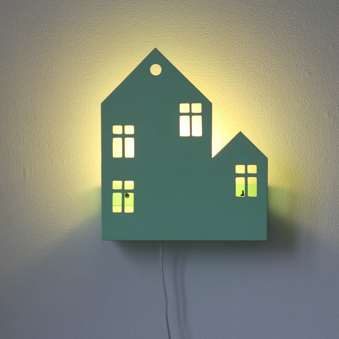 Светильник-домик "Lyon"  зеленый - купить Настенные детские светильники по цене 1490.0