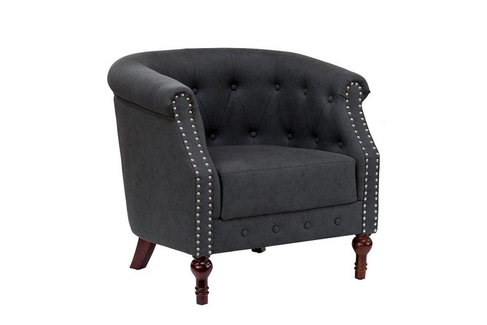 Низкое кресло с темно-серой обивкой - купить Интерьерные кресла по цене 28600.0