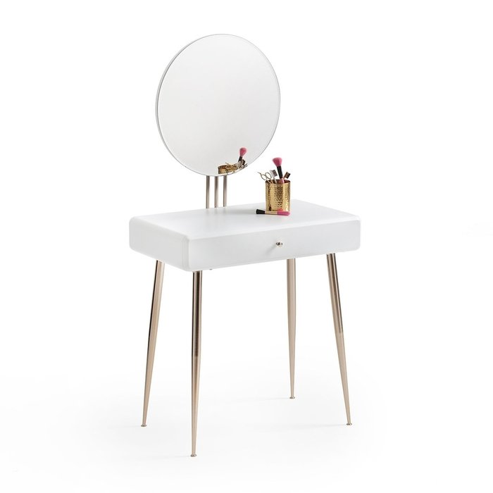 Туалетный столик с круглым зеркалом Topim белого цвета - купить Туалетные столики по цене 37359.0