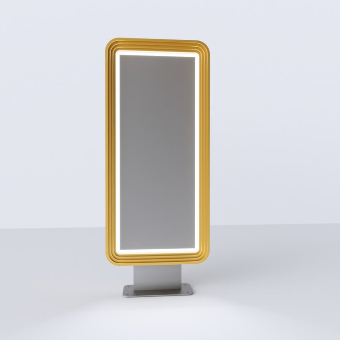 Прямоугольное интерьерное зеркало с скругленными краями в декоративной раме - купить Напольные зеркала по цене 46387.0