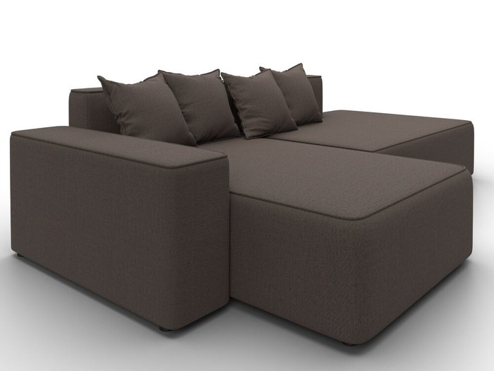 Угловой диван-кровать Лига-079 коричневого цвета левый - лучшие Угловые диваны в INMYROOM