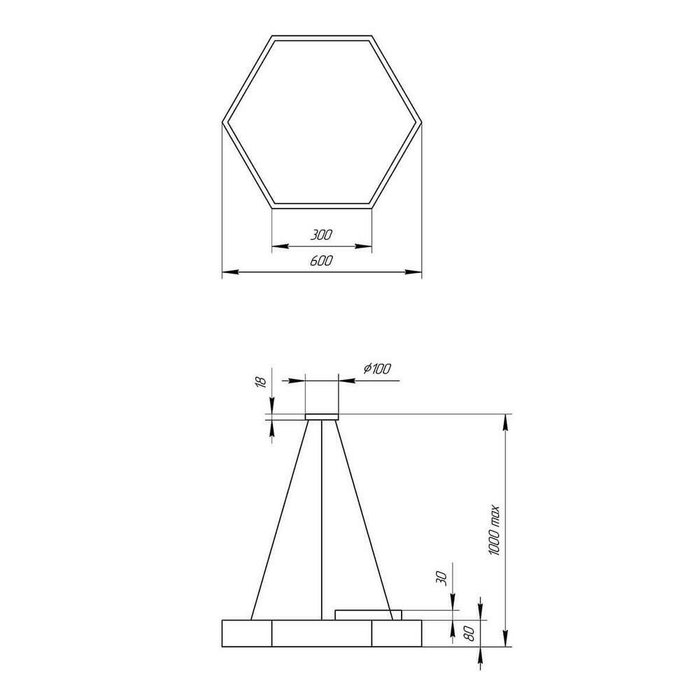 Подвесной светодиодный cветильник Geometria Hexagon черно-белого цвета - купить Подвесные светильники по цене 3659.0