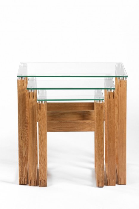 Набор кофейных столов "Matrix" из дерева и стекла - купить Кофейные столики по цене 13554.0