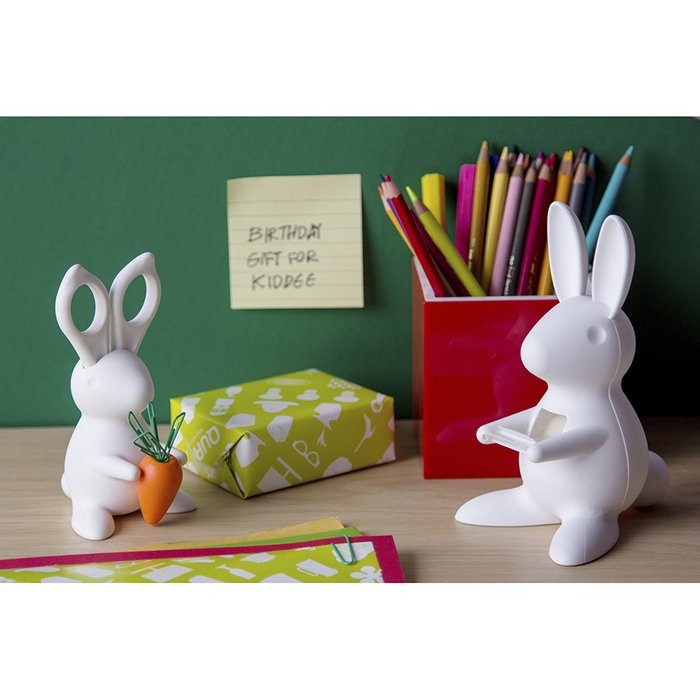 Ножницы+магнит со скрепками bunny белый - купить Декоративные коробки по цене 1790.0 Ножницы+магнит со скрепками bunny белый - купить Декоративные коробки по цене 1790.0