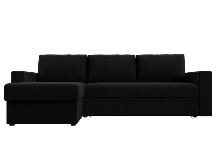 Угловой диван-кровать Траумберг L черного цвета левый угол  - купить Угловые диваны по цене 39999.0