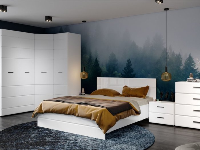 Спальня Йорк белого цвета - лучшие Спальные гарнитуры в INMYROOM