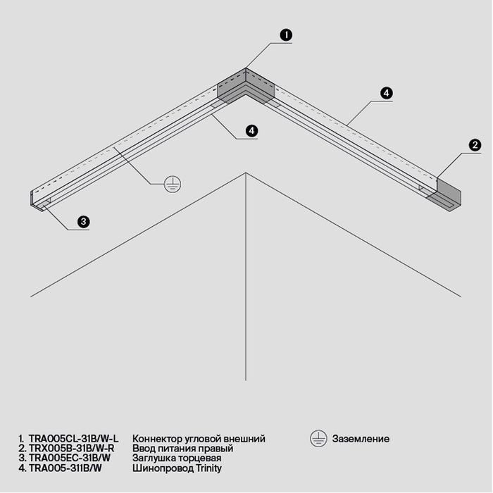 Комплектующие для накладной трековой системы Technical TRA005EC-31W Accessories for tracks Trinity Трехфазная трековая система TRINITY - купить Шинопровод по цене 60.0 Комплектующие для накладной трековой системы Technical TRA005EC-31W Accessories for tracks Trinity Трехфазная трековая система TRINITY - купить Шинопровод по цене 60.0