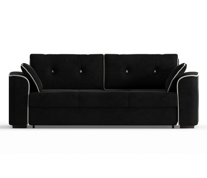 Диван-кровать Нордленд в обивке из велюра черного цвета - купить Прямые диваны по цене 36790.0