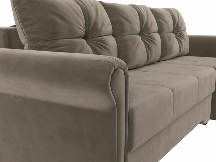 Угловой диван-кровать Леон коричневого цвета правый угол - лучшие Угловые диваны в INMYROOM