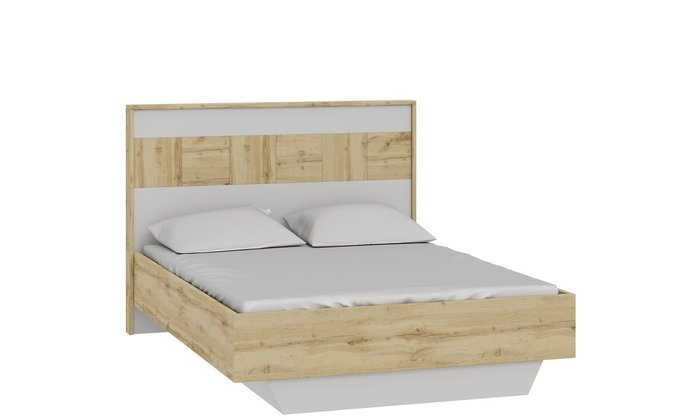 Кровать Аризона 160х200 с подъемным механизмом бело-коричневого цвета 