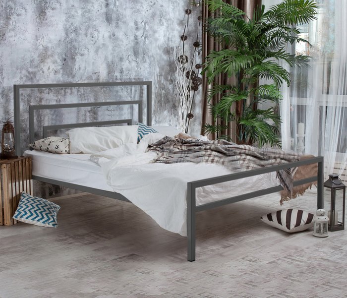 Кровать Атланта 160х200 серого цвета - лучшие Кровати для спальни в INMYROOM