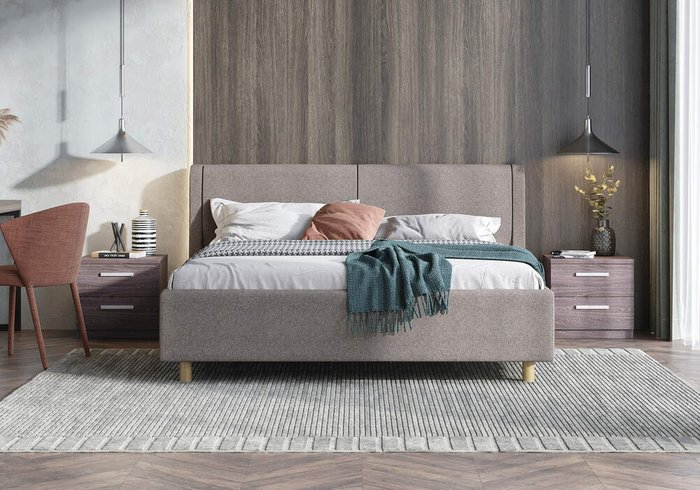 Кровать Barcelona 180х200 серого цвета без основания и подъемного механизма - купить Кровати для спальни по цене 54600.0