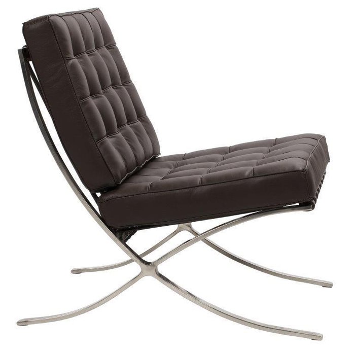 Кресло Barcelona Chair коричневого цвета - купить Интерьерные кресла по цене 66300.0