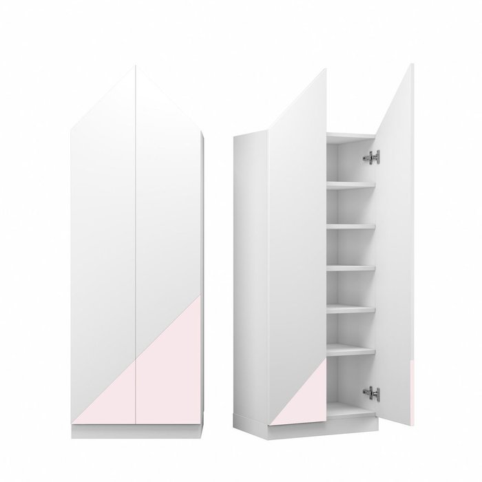 Шкаф Альпы M с фасадом бело-розового цвета 