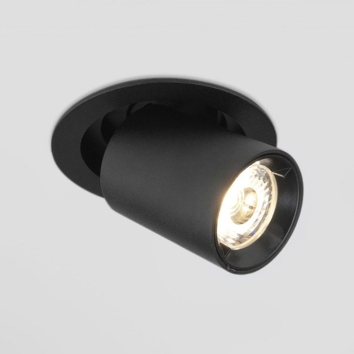 Встраиваемый точечный светодиодный светильник 9917 LED 10W 4200K черный матовый Pispa