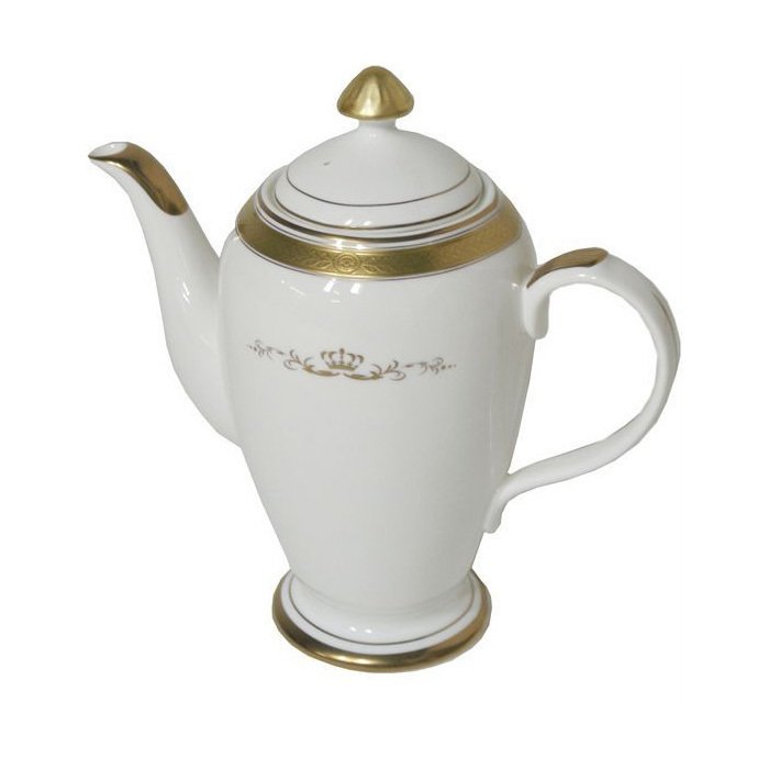 Чайник из фарфора Van Roon Golden Empire с золотым орнаментом