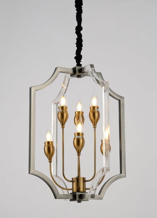 Подвесная люстра Lumina Deco Modesco LDP 8014-3+3 BK+AK - купить Подвесные люстры по цене 24623.0