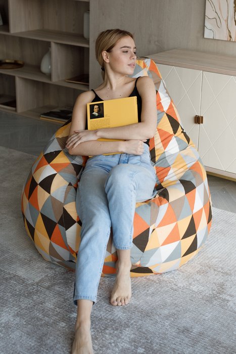 Кресло-мешок Груша XL Янтарь бежево-коричневого цвета - лучшие Бескаркасная мебель в INMYROOM