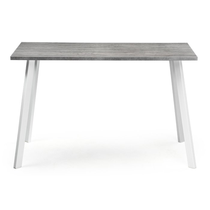 Обеденный стол Тринити Лофт серого цвета на белых ножках - купить Обеденные столы по цене 7424.0