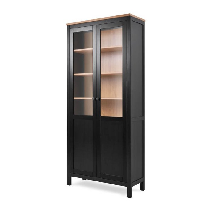 Книжный шкаф Кымор черно-коричневого цвета
