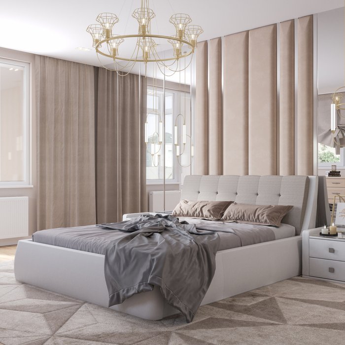 Кровать Гесиона 180х200 белого цвета с подъемным механизмом  - купить Кровати для спальни по цене 37648.0