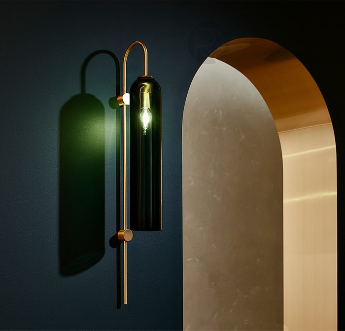 Дизайнерский настенный светильник Fosa с плафоном зеленого цвета - лучшие Бра и настенные светильники в INMYROOM