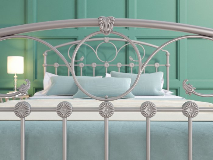Кровать Розалин 140х200 серебряного цвета - лучшие Кровати для спальни в INMYROOM