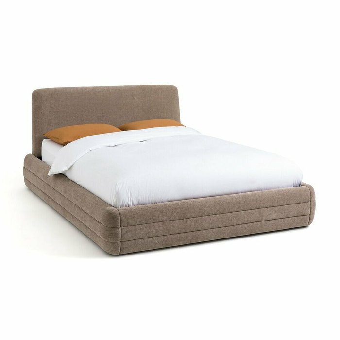Кровать мягкая с кроватным основанием Rocca 160x200 коричневого цвета