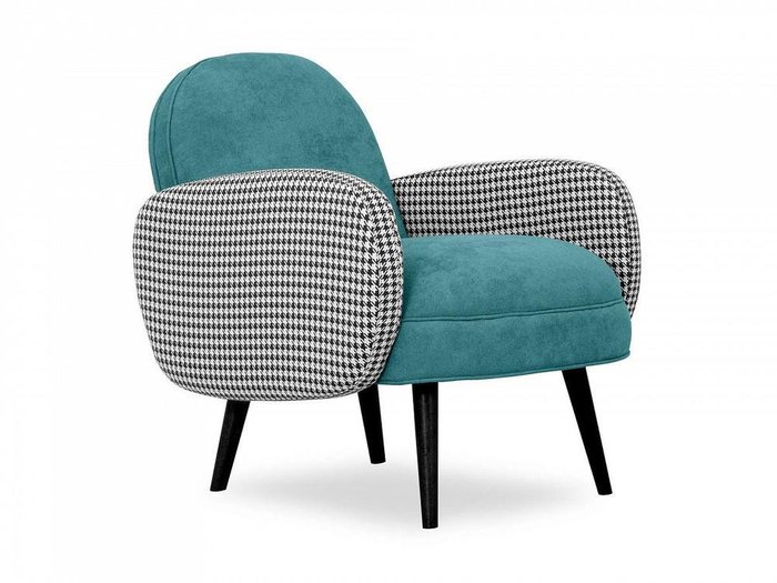 Кресло Bordo бирюзового цвета с черными ножками  - лучшие Интерьерные кресла в INMYROOM