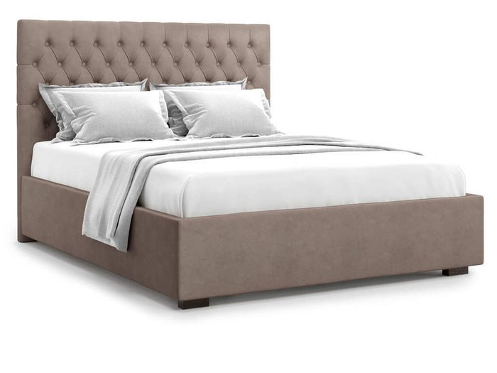 Кровать Nemi без подъемного механизма 140х200 коричневого цвета - купить Кровати для спальни по цене 36000.0