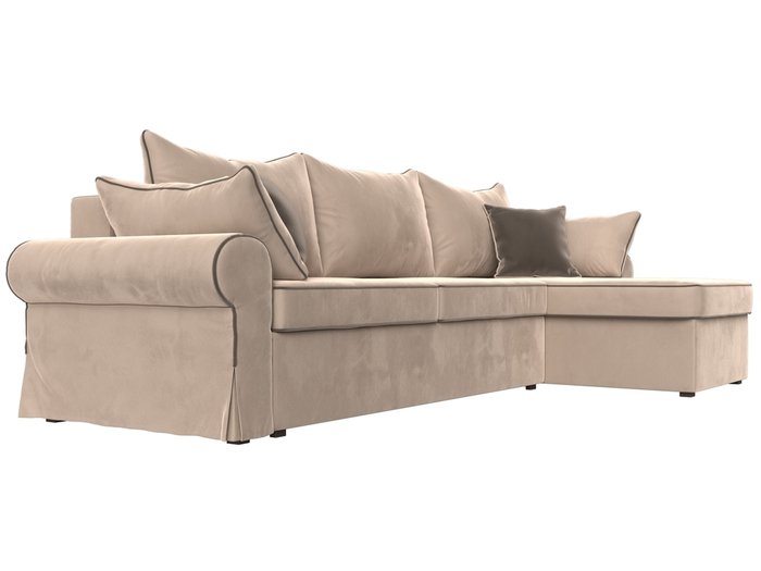 Угловой диван-кровать Элис бежевого цвета правый угол - лучшие Угловые диваны в INMYROOM