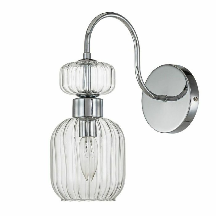 Бра Gloss 1141/1A Chrome/Clear (стекло, цвет прозрачный) - купить Бра и настенные светильники по цене 4780.0 Бра Gloss 1141/1A Chrome/Clear (стекло, цвет прозрачный) - купить Бра и настенные светильники по цене 4780.0