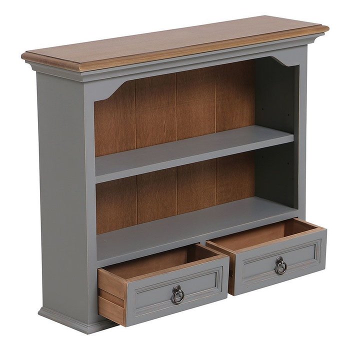 Навесной шкаф с двумя ящиками  Директория серого цвета - купить Книжные шкафы по цене 88900.0