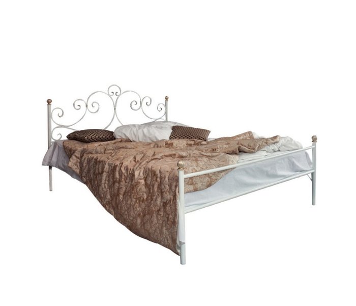 Кровать Флоренция 160х200 белого цвета  - купить Кровати для спальни по цене 27990.0