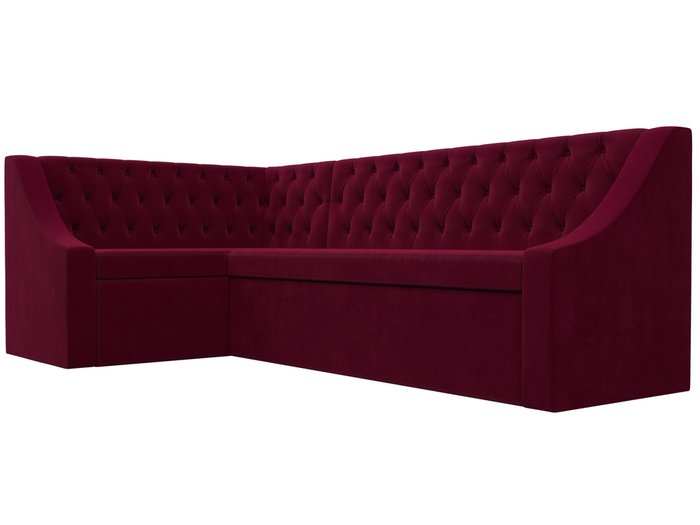 Угловой диван-кровать Мерлин бордового цвета левый угол - лучшие Угловые диваны в INMYROOM