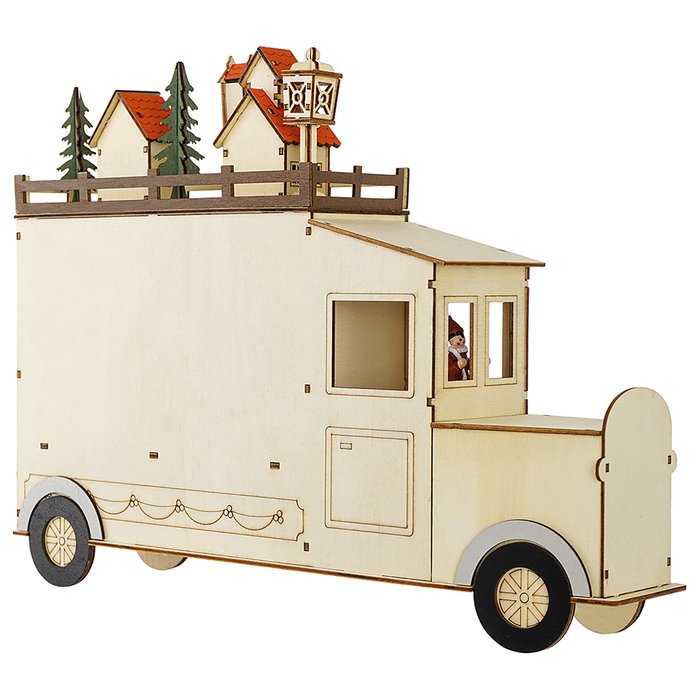 Декор новогодний Festive truck бежевого цвета с подсветкой - лучшие Фигуры и статуэтки в INMYROOM Декор новогодний Festive truck бежевого цвета с подсветкой - лучшие Фигуры и статуэтки в INMYROOM