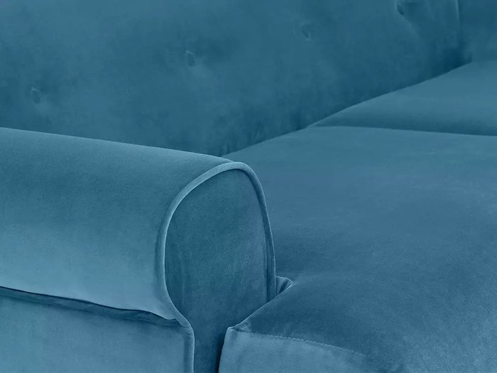 Диван Italia L синего цвета с бежевыми ножками  - лучшие Прямые диваны в INMYROOM
