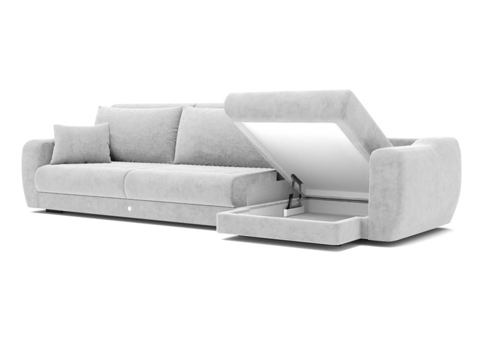 Угловой диван-кровать светло-серого цвета - купить Угловые диваны по цене 345000.0