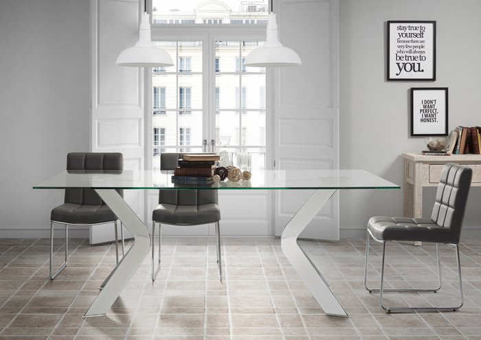 Обеденный стол Virginia со стеклянной столешницей  - купить Обеденные столы по цене 169990.0