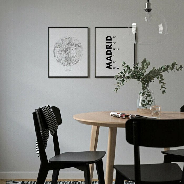 Координаты, Мадрид, 40х50 см - купить Принты по цене 2843.0