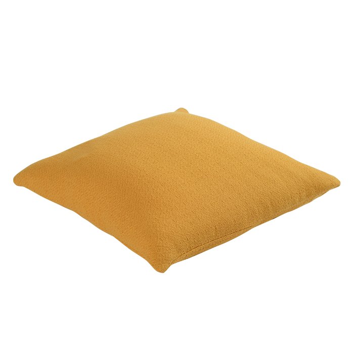 Подушка декоративная Essential из хлопка фактурного плетения цвета шафрана  - купить Декоративные подушки по цене 1550.0