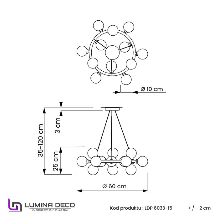 Подвесной светильник Lumina Deco Marsiada LDP 6033-25 FGD - лучшие Подвесные люстры в INMYROOM